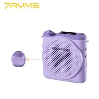 Amplificateur vocal sans fil 7RYMS WA2 (violet) pour enseignant avec micro-cravate magnétique, éclairage LED RGB, compatible avec les téléphones mobiles