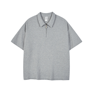 2022 New Design Mens Heavy Knit Waffle Fabric 260gsm Casual <strong>Tops</strong> Solid Plain Oversized Thermal t Shirts - Product Image 5