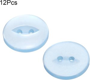 Sourcingmap 12 cái nút thủ công mắt cá 2 lỗ bằng nhựa màu xanh nhạt 32L quần buộc may 4/5 20mm hình chữ nhật bằng hợp kim kẽm - Product Image 3