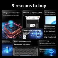 2025 Yeni Çift Ekranlı Laptop Tablet Kombinasyonu 15.6" +7" Sanatçı Pro Çizim Tableti Windows 11 165Hz 16G+1TB SSD Intel Business 4G