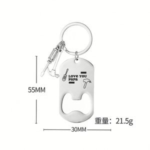 Llavero Abridor de Botellas de Cerveza de Acero Inoxidable, Grabado Personalizado, Regalo DIY para Novio, Regalo Promocional para el Día del Padre - Product Image 4