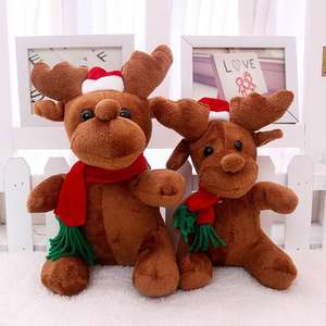 <span class=keywords><strong>2022</strong></span> noël fait à la main marron velours peluche renne père noël 16cm PP coton enfants <span class=keywords><strong>jouet</strong></span> décoration - Product Image 6