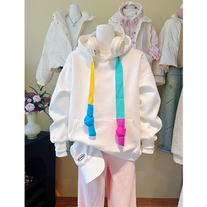 <span class=keywords><strong>Sweat</strong></span>-shirt à <span class=keywords><strong>capuche</strong></span> décontracté en tricot respirant de haute qualité avec cordon de serrage, adapté aux sweats fins pour femmes en automne et en hiver - Product Image 1