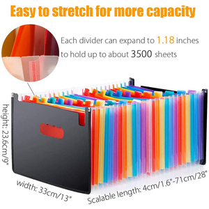 <strong>PP</strong> <strong>Plastic</strong> Large Custom Printed <strong>A4</strong> 24 Pocket Accordion Expanding <strong>File</strong> <strong>Folder</strong> Organizer for <strong>Office</strong> Supplie - Product Image 4