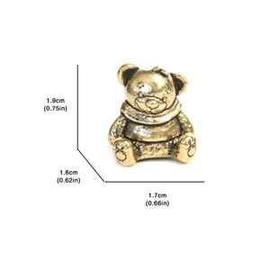Pendentifs et breloques en laiton en forme d'ours assis mignon pour outils EDC, perles de couteau, bracelets tressés DIY, cordons, accessoires pour outils de plein air et fidget spinners en métal - Product Image 6