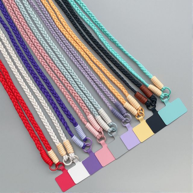 Universal Mobile Phone Lanyard Strap Crossbody Woven Braided Rope Long Cell Phone Cross Body Shoulder Strap Pendant Accessories
