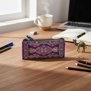 Purple Color Miniature Turkish Woven Carpet Toruist Souvenir Pencil Case - Product Image 3
