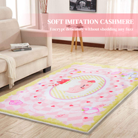 Vente chaude Mignon Rose Style Lavable Faux Cachemire Doux En Peluche Enfant Chambre Salon Tapis Tapis