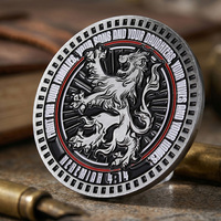 Pièces de monnaie en alliage de zinc émaillées avec design 3D Lion Crest, collection de pièces de monnaie en métal personnalisées pour clubs et souvenirs