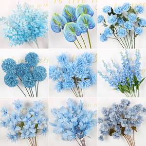 ดอกคามิเลียสีน้ำเงินประดิษฐ์ ก้านเดี่ยว ทำจากพลาสติก PU และผ้าไหม สำหรับจัดดอกไม้ตกแต่งงานแต่งงานและบ้าน - Product Image 4