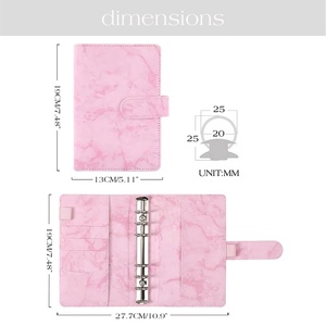 Agenda A6 de Tapa Dura con 6 Anillas, de Cuero Sintético, para Tarjetas y Dinero, con Sobres para Efectivo con Cierre Personalizable - Product Image 5