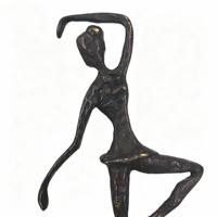 Escultura de Bailarina de Ballet Abstracta de Hierro Fundido, Adorno de Metal con Figura de Chica Bailando, Decoración para el Hogar, Regalo Artesanal