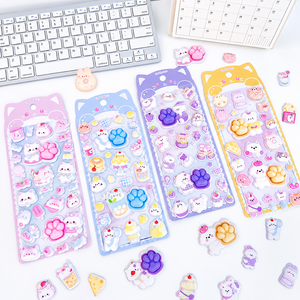 Adesivos de PVC 3D Fofos de Patinha de Gato, Decalques Aliviadores de Estresse para Garrafas de Água, Capas de Celular, Decoração DIY, Impressão Offset - Product Image 5
