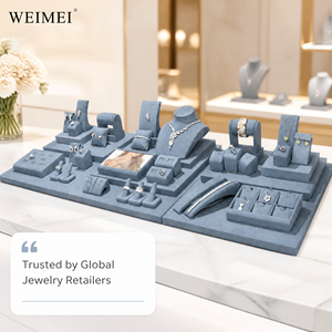 ชุดจัดแสดงเครื่องประดับ WEIMEI  ถาดกำมะหยี่สีน้ำเงินสำหรับวางสร้อยคอ กำไล ต่างหู แหวน จี้  สำหรับร้านขายเครื่องประดับบูติก - Product Image 5