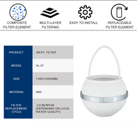 Filtre purificateur d'eau portable multi-étapes pour bain et douche, type boule de bain, à haut rendement, pour la maison et la baignoire