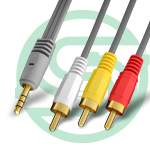 Cable de 3,5mm <span class=keywords><strong>a</strong></span> <span class=keywords><strong>rca</strong></span> av para videocámara, Conector de Audio y vídeo estéreo de 3,5mm macho <span class=keywords><strong>a</strong></span> 3RCA macho, buen precio - Product Image 1