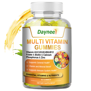 Gomitas Multivitamínicas Dayne Health Food con Vitaminas C, D, E, B6 y Zinc - Mejora la Inmunidad para Personas de Edad Media y Mayores, Sabor Afrutado, 60 Unidades - Product Image 1