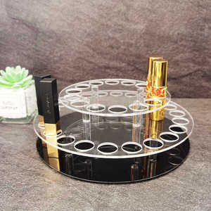 Xoay rõ ràng Vòng Acrylic Son môi/Son bóng/trang điểm mỹ phẩm Organizer Vòng xoay mini Son môi Set hiển thị kệ - Product Image 2
