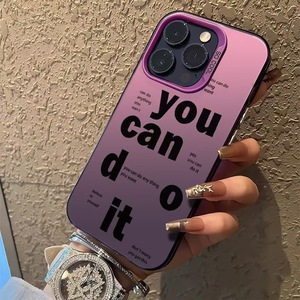 Coque de té<span class=keywords><strong>l</strong></span>éphone tendance « You Can Do It » en anglais pour <span class=keywords><strong>iPhone</strong></span> 17 16 15 Pro <span class=keywords><strong>Max</strong></span> 14 13 12 11 <span class=keywords><strong>XS</strong></span> XR, couleur argent, IMD, coque arrière rigide - Product Image 4