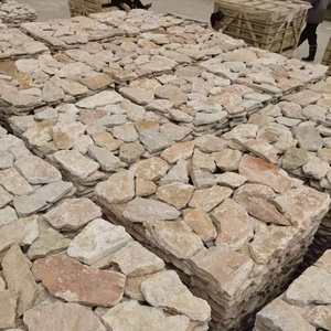 تصميم حديث لؤلؤ أصفر كسوة من الحجر الجيري تكسية خارجية مانعة للحموضة تكسية للجدران إغلاق غير منتظم لواجهة الفيلا مقسمة