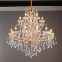 Grand lustre en verre doré rétro de luxe, LED à économie d'énergie, dimmable, pour hôtel, maison, escalier, villa, décoration, luminaire suspendu