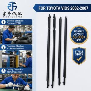 Moulures de garniture de vitre de porte avant et arrière extérieures pour Toyota Vios <span class=keywords><strong>2002</strong></span> 2003 2004 2005 2006 2007 XP40 NCP42, lot de 4 joints d'étanchéité OEM - Product Image 5