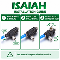Raccords de régulation de vitesse pneumatiques ISAIAH pour la régulation du débit d'air et de vide, 0,1-1,0 MPa, tube PU/Nylon