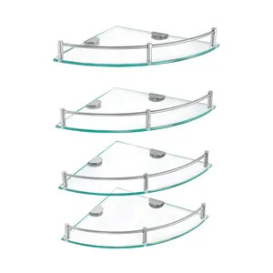 1 Set di unità di 4 ripiani angolari in vetro, Foset - Product Image 1