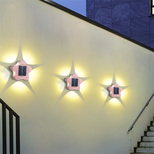Nuovo stile Plum Blossom a forma di 5 led lampada da parete solare illuminazione esterna impermeabile giardino decorazione natalizia recinzione luce solare - Product Image 6