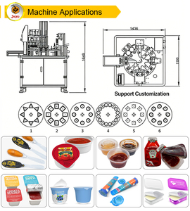 Macchina Automatica per Riempimento e Sigillatura di Coppette Monouso da 2oz per Condimenti, Salse e Salse Piccanti - Product Image 2