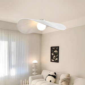 Lampadario da sala da pranzo, lampadario in tessuto, lampadario bianco latte - Product Image 5