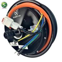 QSMOTOR 10 Inch Permanent Magnet Dual Hall High-Power Brushless DC Motor Matte Black Waterproof Electric Motorcycle 3000W IE4