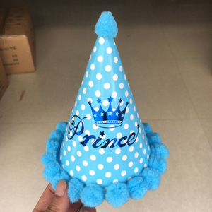 Chapeau en papier personnalisé bleu rose à paillettes pour fête d'anniversaire, décoration <span class=keywords><strong>de</strong></span> fête pour bébé, fournitures <span class=keywords><strong>de</strong></span> fête, cadeaux pas chers, thème Prince Princesse <span class=keywords><strong>Amour</strong></span> - Product Image 4