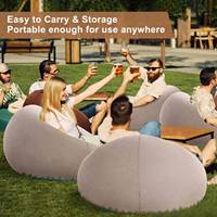 Canapé paresseux gonflable arrondi en PVC de chaise de salon 6P en gros chaud pour des pauses de bureau