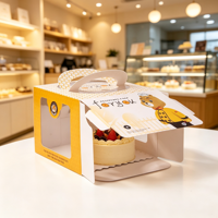 Boîte à gâteau pliable en carton, boîte d'emballage personnalisée pour pâtisserie avec couvercle