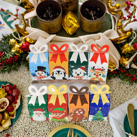 Boîte d'emballage cadeau de Noël avec nœud petites boîtes à biscuits pour bonbons fête de vacances faveur fournitures boîtes de cadeaux de Noël pour cadeau