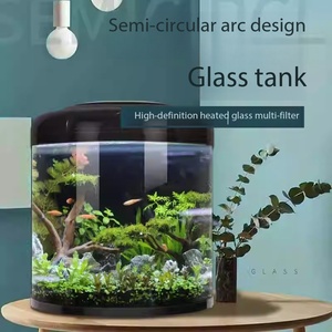 <span class=keywords><strong>Aquarium</strong></span> Moderne de Luxe pour Salon, Rond, Petit, Créatif, en Verre en U, pour Bureau, Table, avec Oxygénation, 120L - Product Image 4
