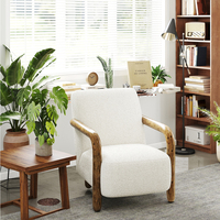 Fauteuil pivotant de luxe européen moderne Tissu durable Bois de chêne Ensemble un siège pour hôtels Villas en bois de chêne Entrepôts Centres commerciaux Salles