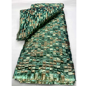 Nueva Tela <span class=keywords><strong>de</strong></span> Encaje Jacquard Brocado <span class=keywords><strong>de</strong></span> Alta Calidad en Oferta, 5 Yardas, Poliéster/Algodón Ecológico, Vestido <span class=keywords><strong>de</strong></span> <span class=keywords><strong>Fiesta</strong></span> Nigeriano para Mujer - Product Image 5