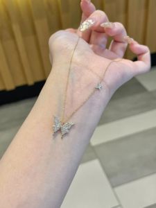 Xinfly Luxury 18K Gold Chain 0.37CT & 0.12CT Full Lab Diamonds on Big <b>Butterfly</b> Pendant Fashionable Two <b>Butterflies</b> Necklace - Product Image 2