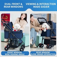 Poussette pliable pour animaux de compagnie (chiens et chats) fournie par l'usine avec service de personnalisation du logo OEM/ODM