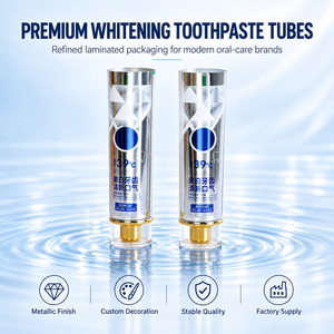 Tube de <span class=keywords><strong>dentifrice</strong></span> blanchissant au <span class=keywords><strong>charbon</strong></span> avec bouchon à vis aluminium-plastique noir, emballage spécial anti-pollution - Product Image 1