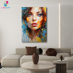 Arte stampa per soggiorno decorazione UNIART <span class=keywords><strong>Banksy</strong></span> pittura artistica di una donna con vernice colorata sul suo viso - Product Image 2