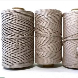 Cordon ciré 100% coton 3mm 4mm, torsadé 3 brins, pour vêtements, chaussures, sacs, textile de maison - Product Image 3