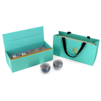 Boîte d'emballage personnalisable pour ensemble de tasses à thé en céramique, boîte cadeau rigide pour tasses à café et à thé avec sac en papier assorti