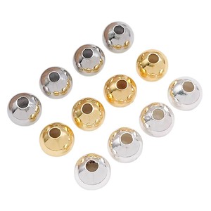Entretoises de perles rondes pour accessoires de bijoux DIY, plaqué or et argent, forme sphérique de 8 mm, emballage en sachet - Product Image 5