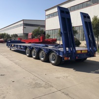 Semi-remorque à plateau bas de 3 essieux, 30 tonnes, 13 m, pour le transport de conteneurs, avec échelle mécanique, plateau plat robuste, plateforme basse