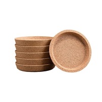 Sous-verres ronds en liège personnalisés avec logo, tapis de tasse à thé résistants à la chaleur, dessous de verre de style européen, diamètre 103 mm
