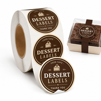 Étiquettes de boulangerie rondes personnalisées, autocollants faits main pour l'emballage de desserts et de gâteaux, étiquettes de produits