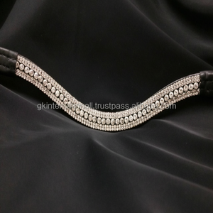 Diadema de Cuero para Caballo con Cadena Decorativa de 5 Hileras de Cristales Transparentes, Estilo Diamante, Personalizada, Superventas - Product Image 1